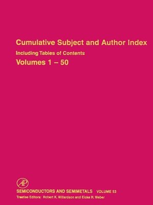 cover image of Cumulative Subject and Author Index Including Tables of Contents, Volumes 1-50